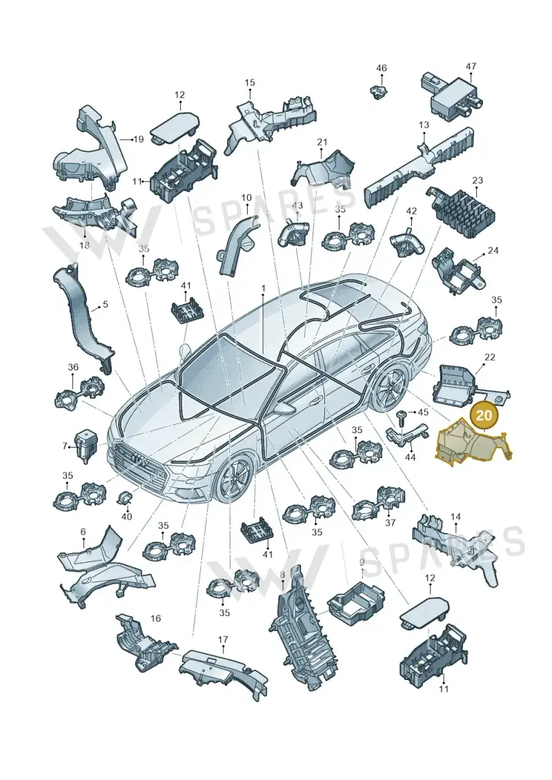 4K0971821C — Audi A6 (2018-2025) diagram 430971800, position 20