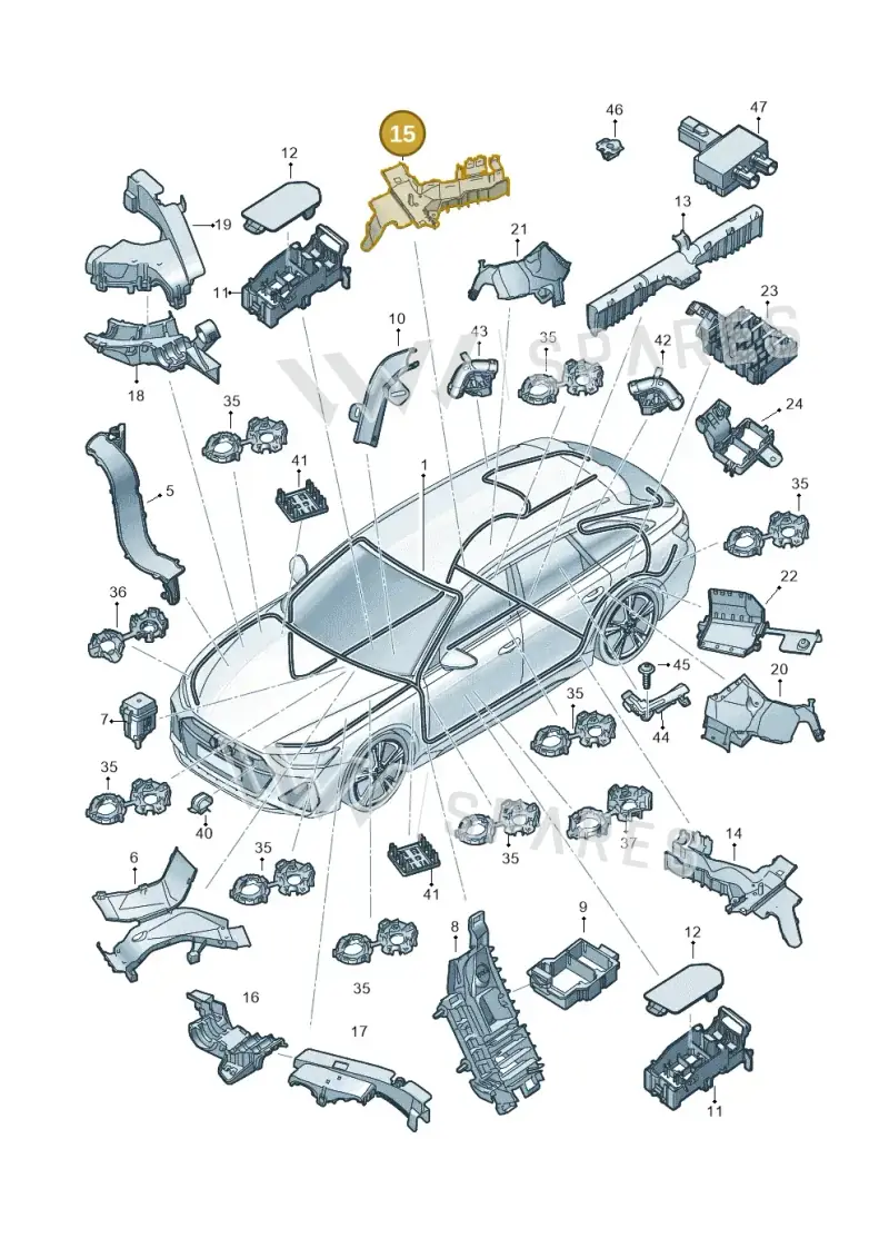 4K0971822 — Audi RS6 Avant (2019-2025) diagram 537971800, position 15