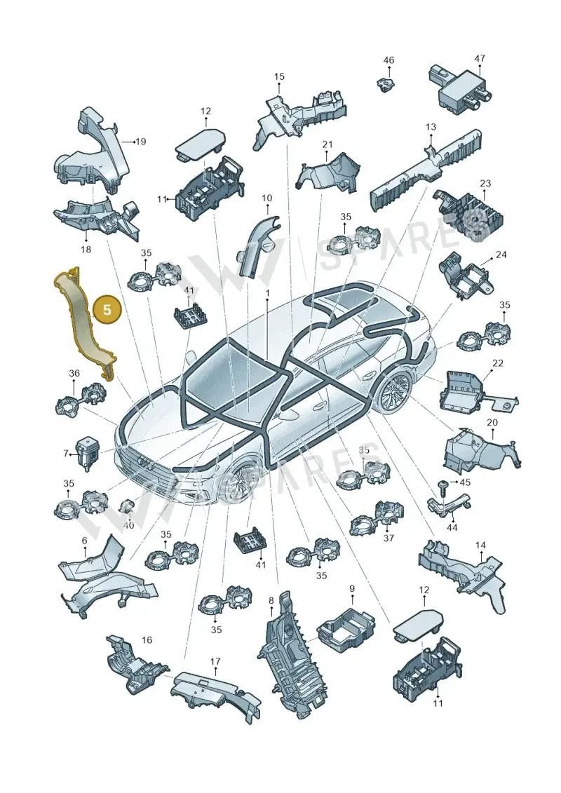 4K0971824D — Audi RS7 Sportback (2019-2025) diagram 435971800, position 5