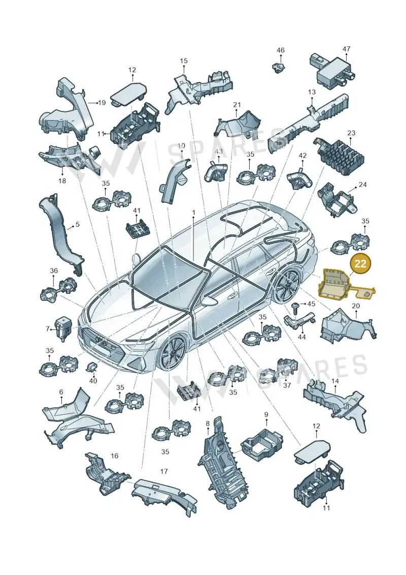 4K0971824 — Audi RS6 Avant (2019-2025) diagram 537971800, position 22