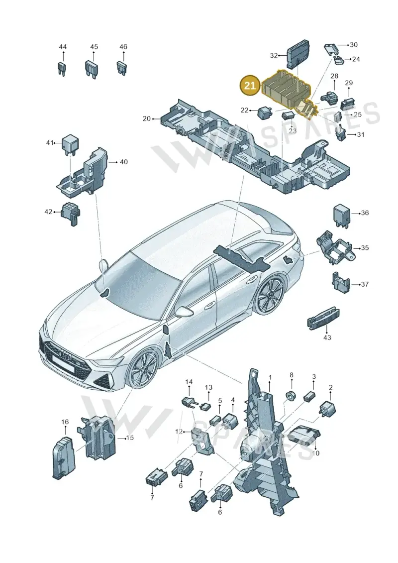 4K0971845 — Audi RS6 Avant (2019-2025) diagram 537937000, position 21