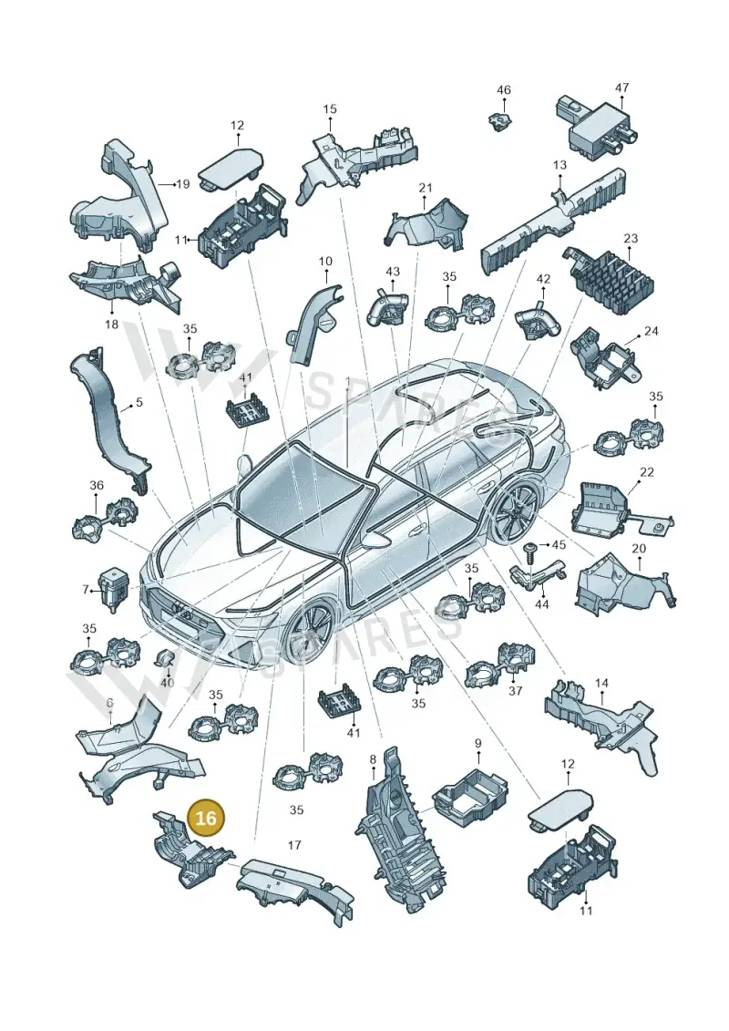 4K0971871A — Audi RS6 Avant (2019-2025) diagram 537971800, position 16