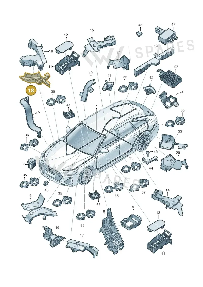 4K0971871B — Audi RS6 Avant (2019-2025) diagram 537971800, position 18