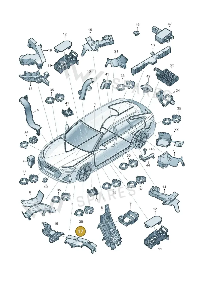 4K0971871C — Audi RS6 Avant (2019-2025) diagram 537971800, position 17