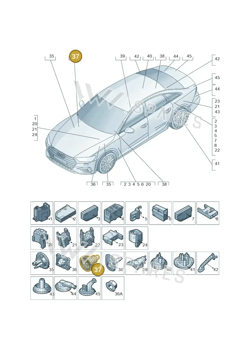4K0971871J — Audi A6 L 2.0 (2018-) diagram 577971810, position 37
