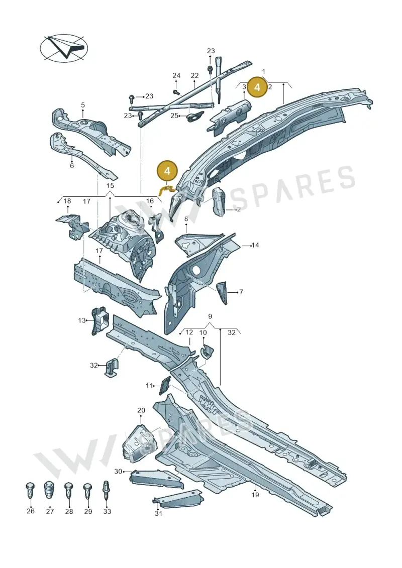 4K1805323 — Audi RS6 Avant (2019-2025) diagram 537803000, position 4