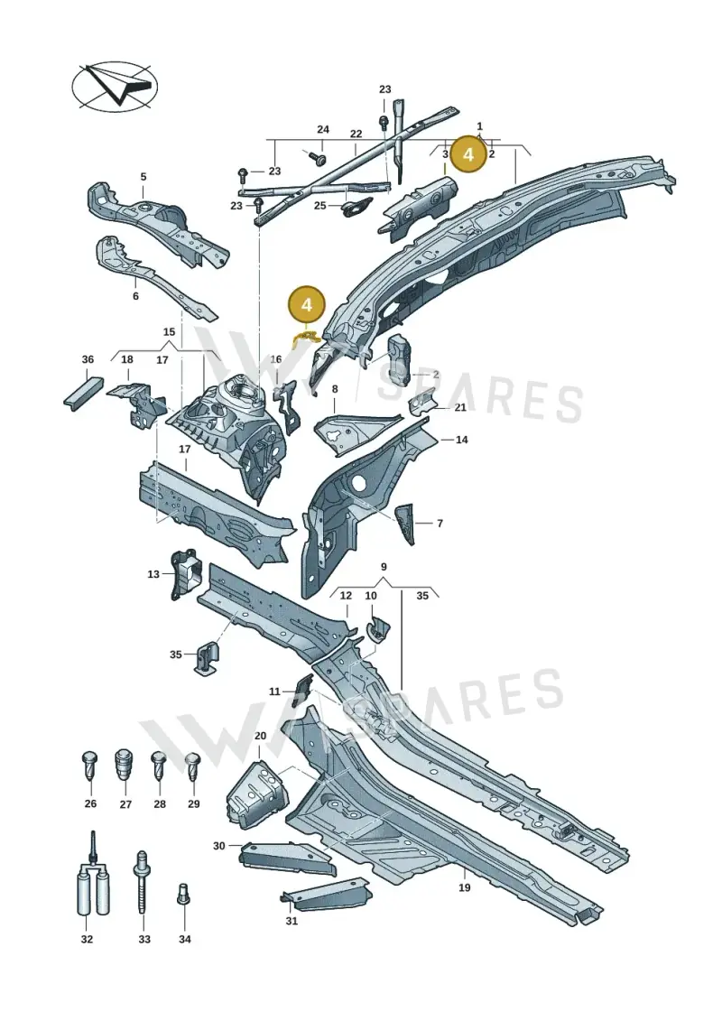 4K1805323 — Audi A5 Limousine (2024-2025) diagram 8wk803000, position 4