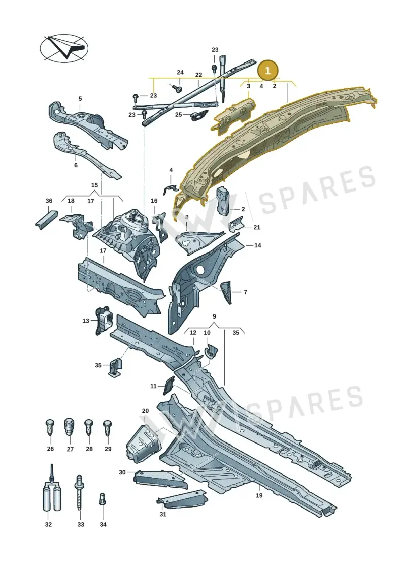 4K1805431B — Audi A5 Limousine (2024-2025) diagram 8wk803000, position 1