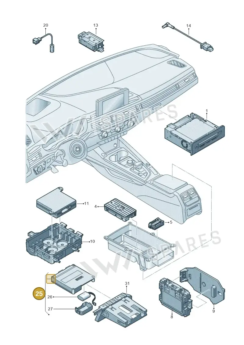4K2035283L — Audi A5 Cabriolet (2016-2025) diagram 848035055, position 25