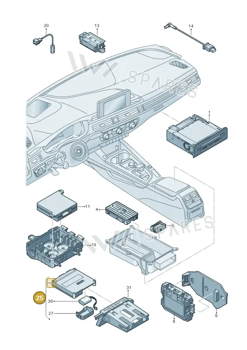 4K2035284F — Audi A5 Cabriolet (2016-2025) diagram 848035055, position 25