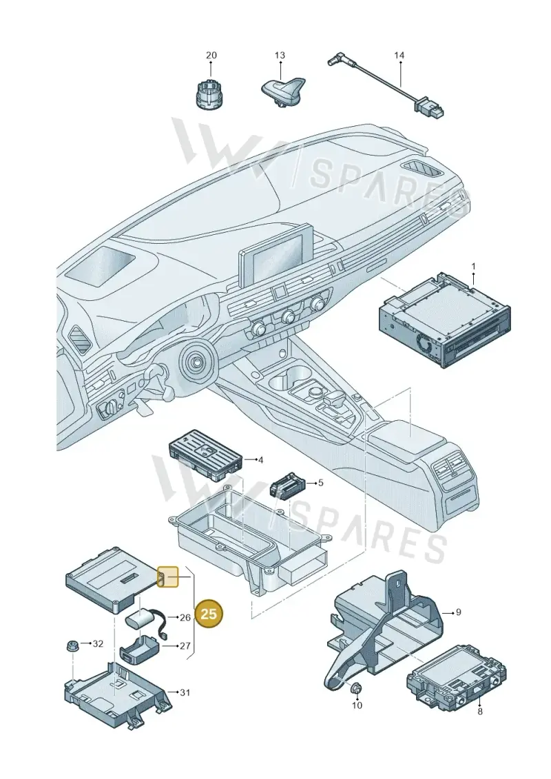 4K2035284F — Audi RS5 Sportback (2017-2025) diagram 897035055, position 25