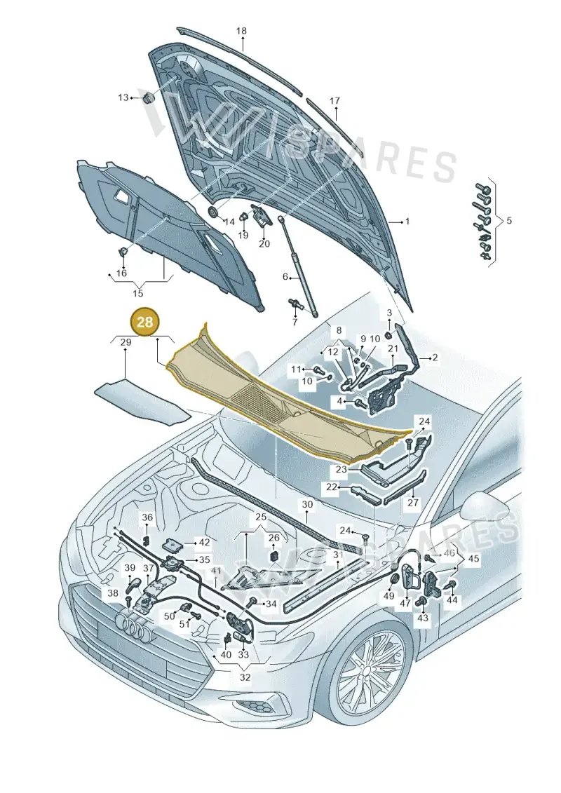 4K28194019B9 — Audi RS6 Avant (2019-2025) diagram 430823000, position 28