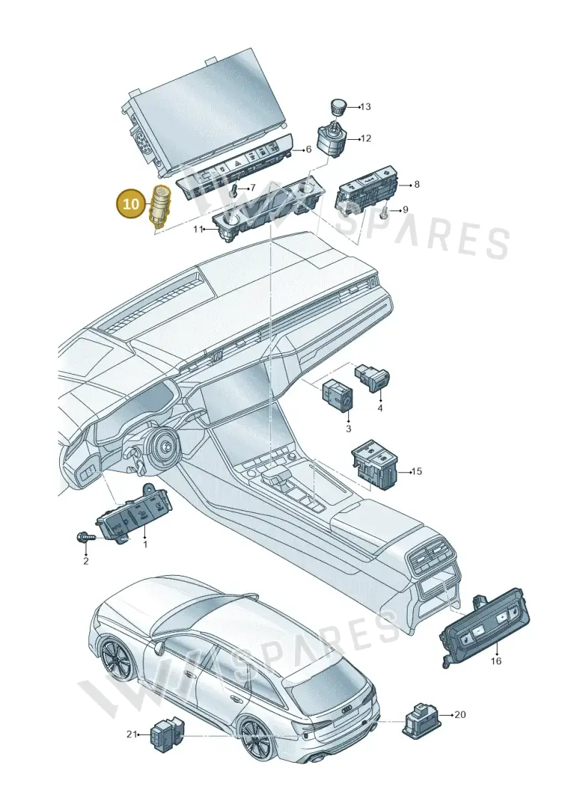 4K2905217D — Audi RS6 Avant (2019-2025) diagram 537941500, position 10