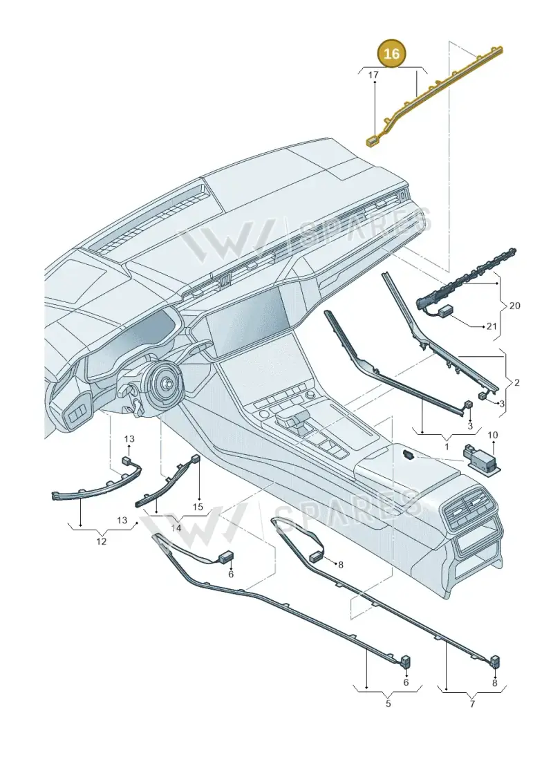 4K2947198 — Audi A6 2.0 (2018-) diagram 435947120, position 16