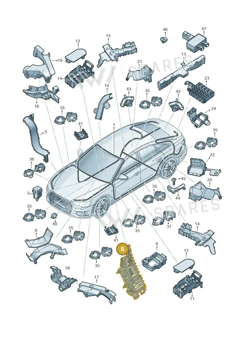 4K2971845 — Audi A6 (2018-2025) diagram 430971800, position 8
