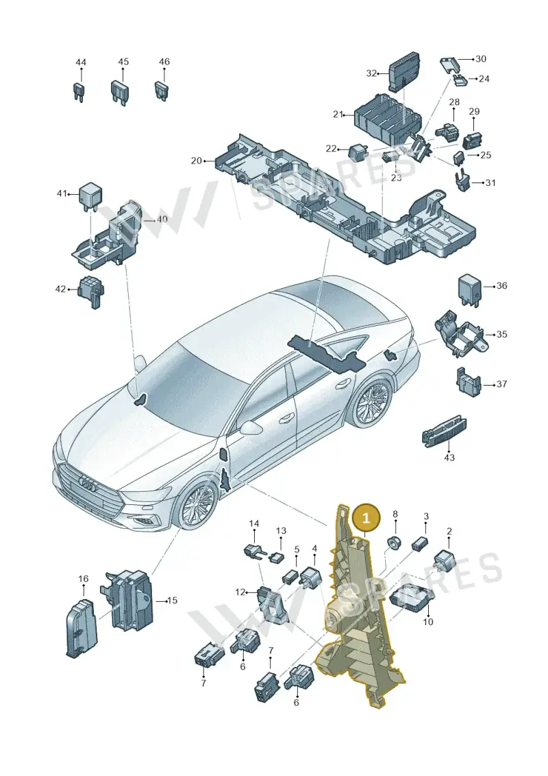 4K2971845 — Audi RS7 Sportback (2019-2025) diagram 435937000, position 1