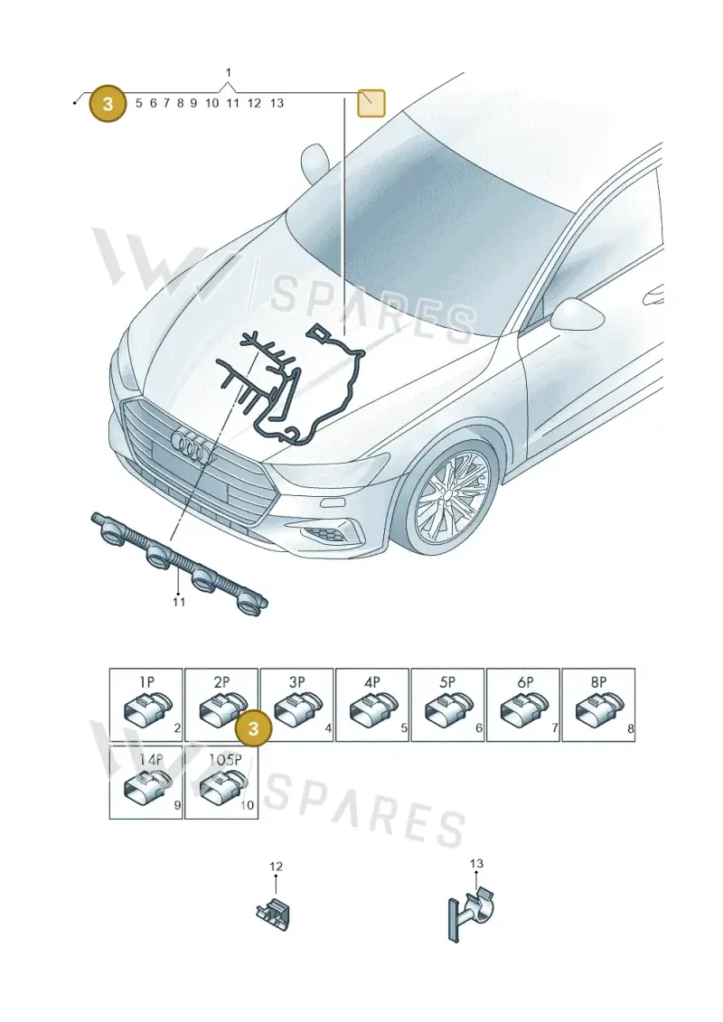 4K2973702A — Audi A7 Sportback (2018-2025) diagram 435971210, position 3