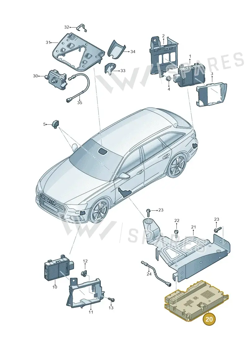 4K4907107J — Audi A6 (2018-2025) diagram 430907350, position 20