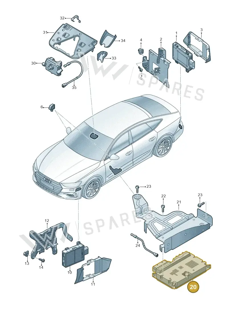 4K4907107J — Audi A7 Sportback (2018-2025) diagram 435907350, position 20
