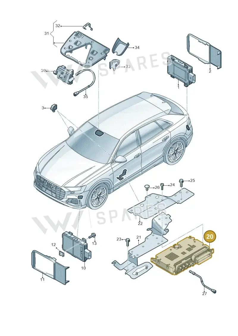 4K4907107S — Audi Q8 (2018-2025) diagram 429907350, position 20