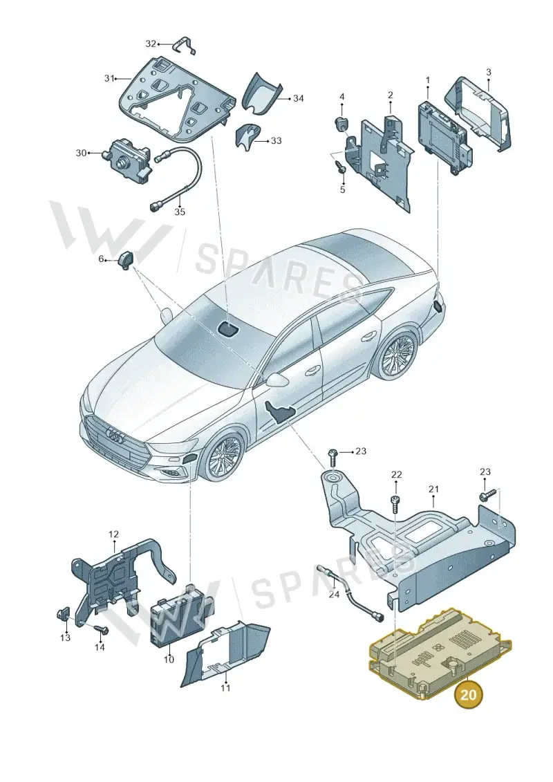 4K4907108P — Audi A7 Sportback (2018-2025) diagram 435907350, position 20