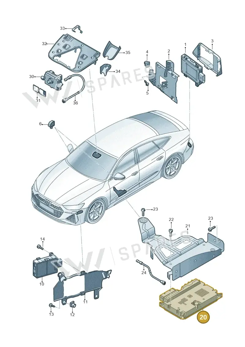 4K4907117L — Audi RS7 Sportback (2019-2025) diagram 538907220, position 20