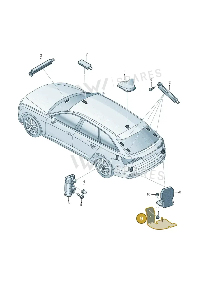 4K5035525A — Audi RS6 Avant (2019-) diagram 430035150, position 9