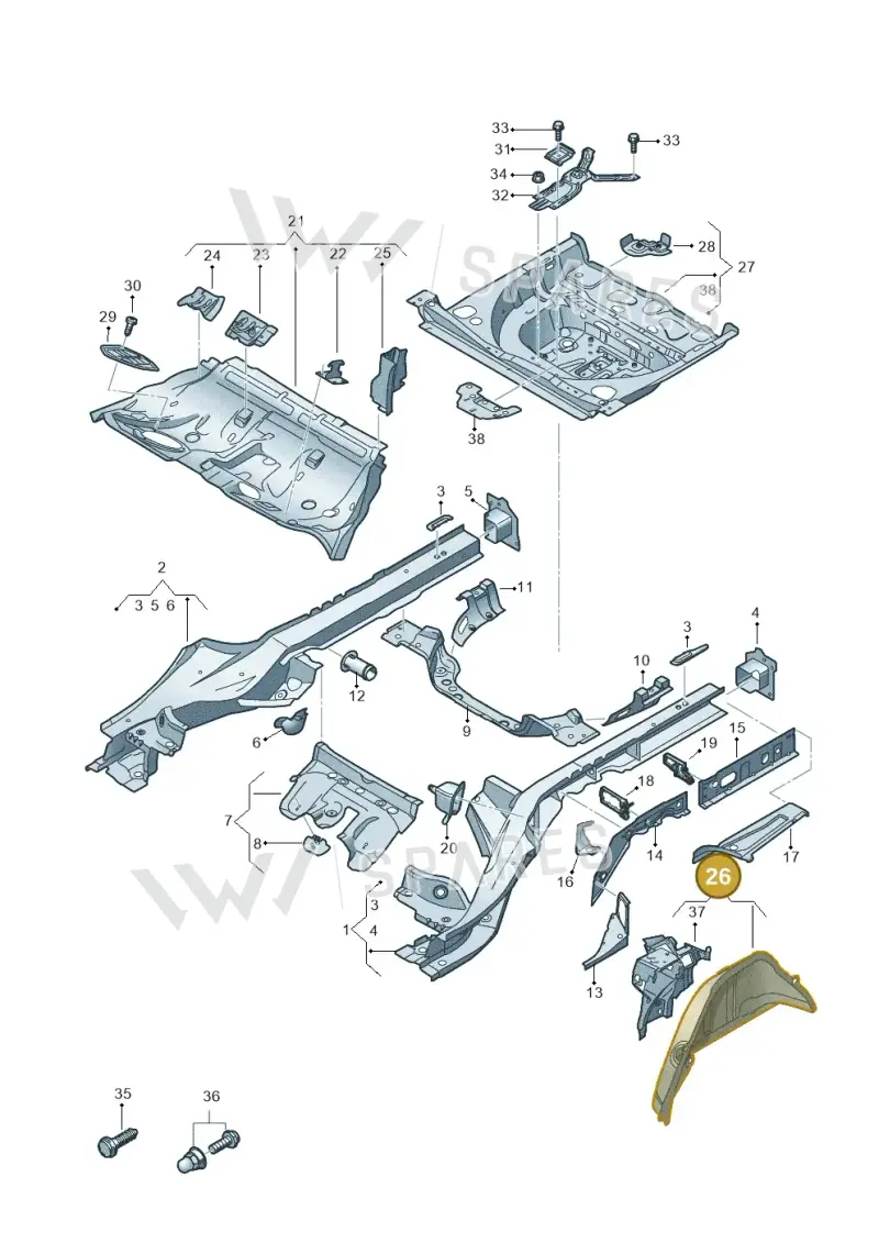 4K5810363 — Audi A6 (2018-2025) diagram 435803400, position 26