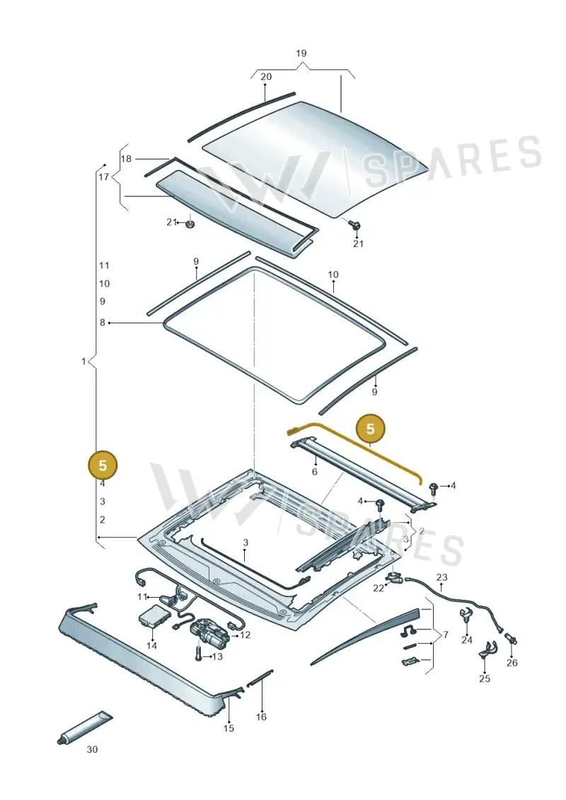 4K5877409 — Audi RSQ3 Sportback (2019-2024) diagram 597877010, position 5