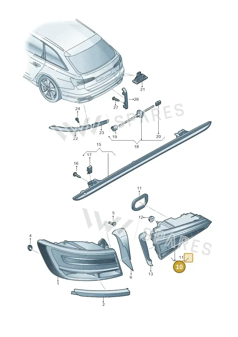 4K5945075 — Audi RS6 Avant (2019-2025) diagram 430945000, position 10