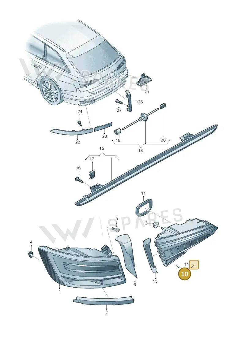 4K5945076A — Audi RS6 Avant (2019-2025) diagram 430945000, position 10