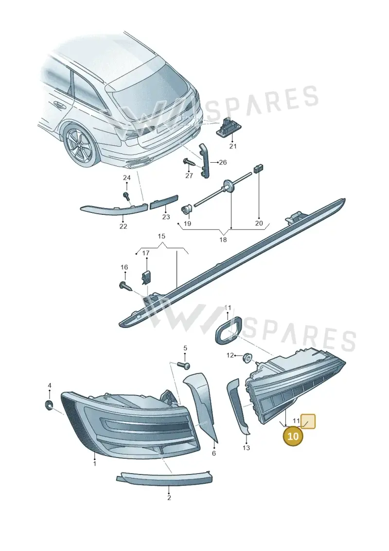 4K5945093A — Audi RS6 Avant (2019-) diagram 430945000, position 10