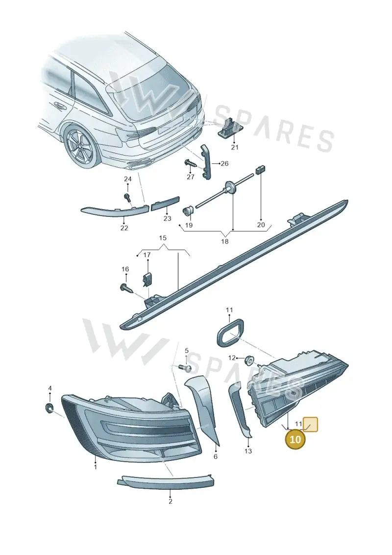 4K5945093B — Audi RS6 Avant (2019-2025) diagram 430945000, position 10