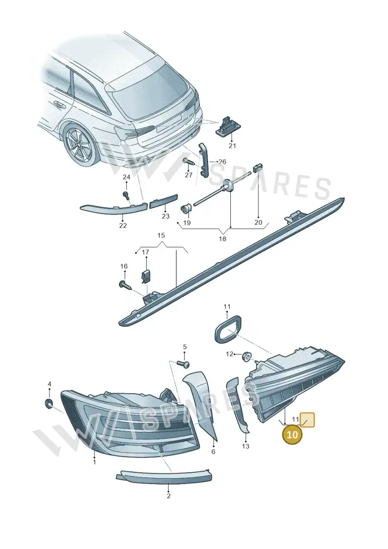 4K5945093D — Audi RS6 Avant (2019-) diagram 430945000, position 10