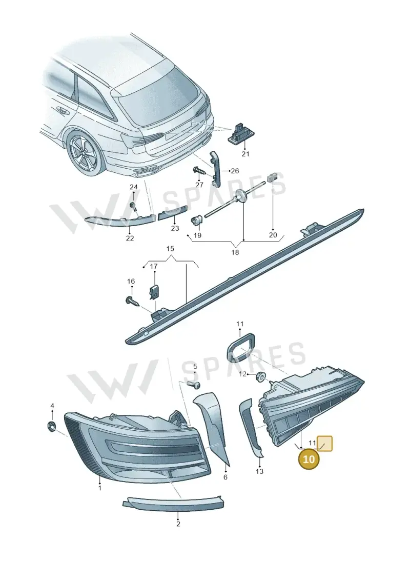 4K5945093E — Audi RS6 Avant (2019-) diagram 430945000, position 10