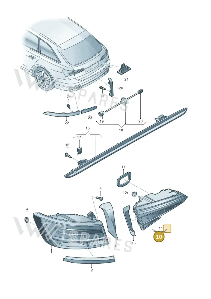 4K5945094A — Audi RS6 Avant (2019-2025) diagram 430945000, position 10