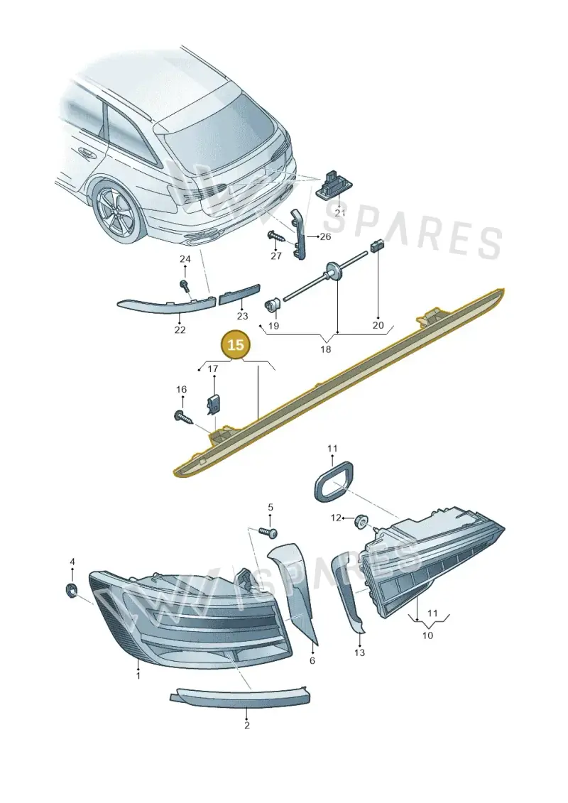 4K5945097 — Audi A6 (2018-2025) diagram 430945000, position 15