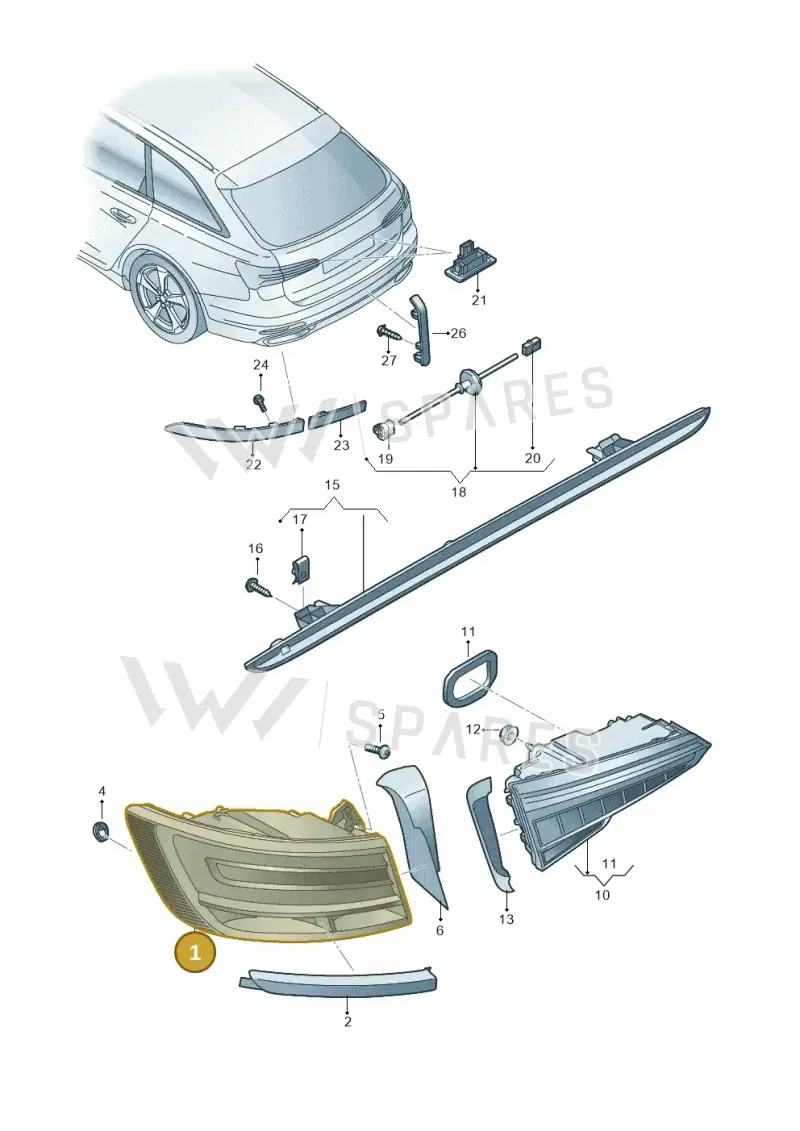 4K5945223A — Audi RS6 Avant (2019-) diagram 430945000, position 1