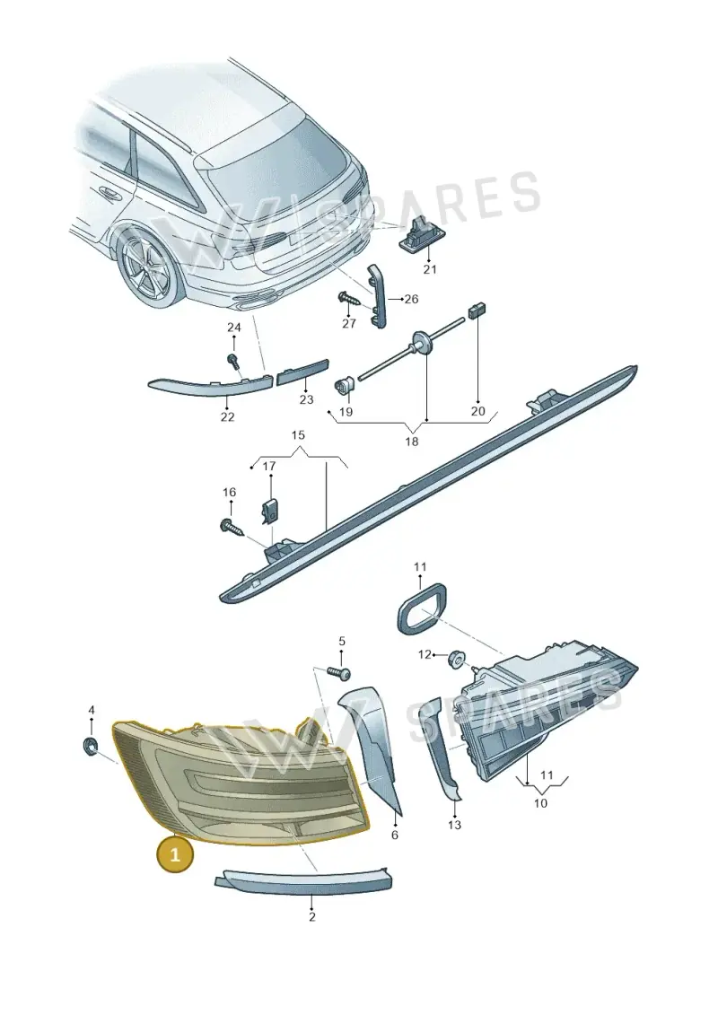 4K5945224A — Audi RS6 Avant (2019-) diagram 430945000, position 1
