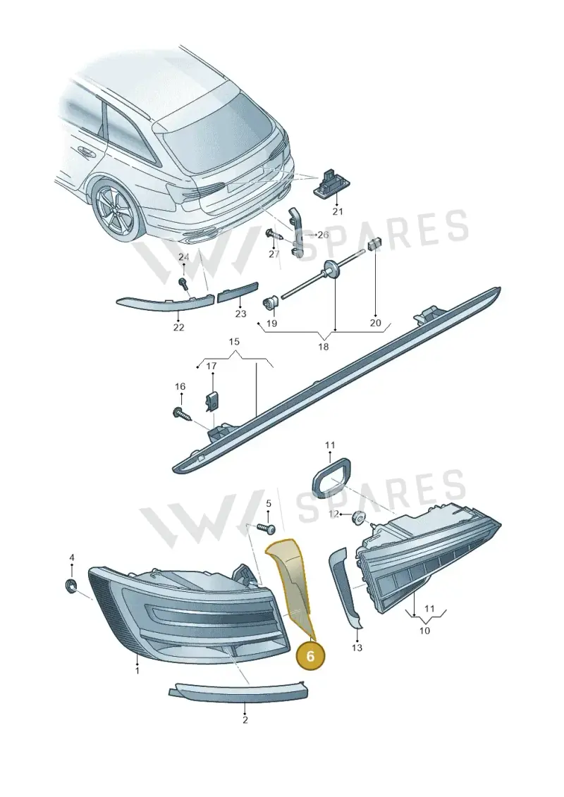 4K5945254A — Audi A6 (2018-2025) diagram 430945000, position 6