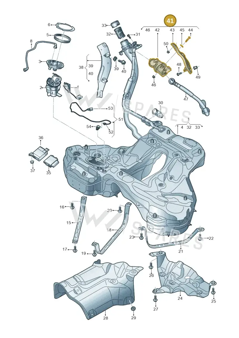 4K8201549B — Audi A7 Sportback (2018-) diagram 435201030, position 41