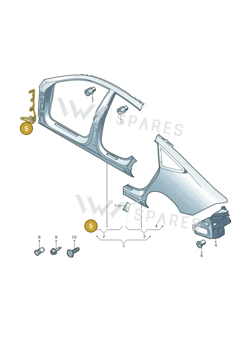 4K8809076A — Audi RS7 Sportback (2019-2025) diagram 435809500, position 5