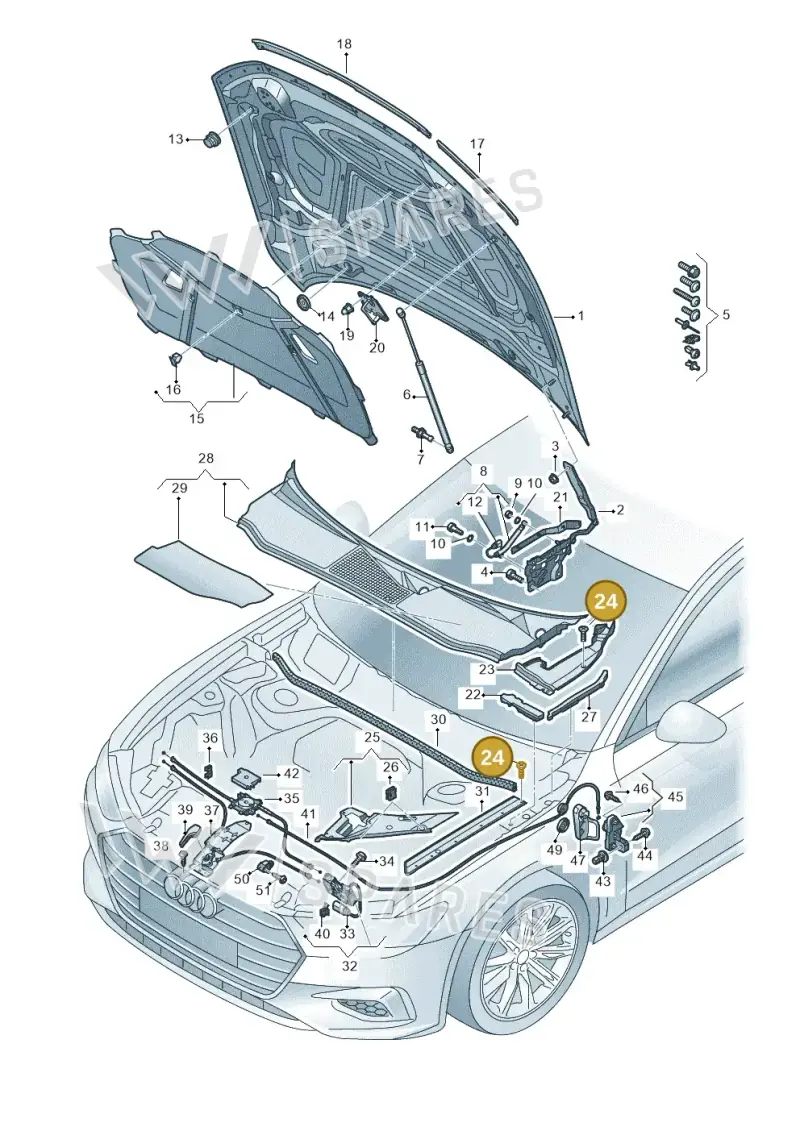 4K8821699 — Audi RS6 Avant (2019-2025) diagram 430823000, position 24