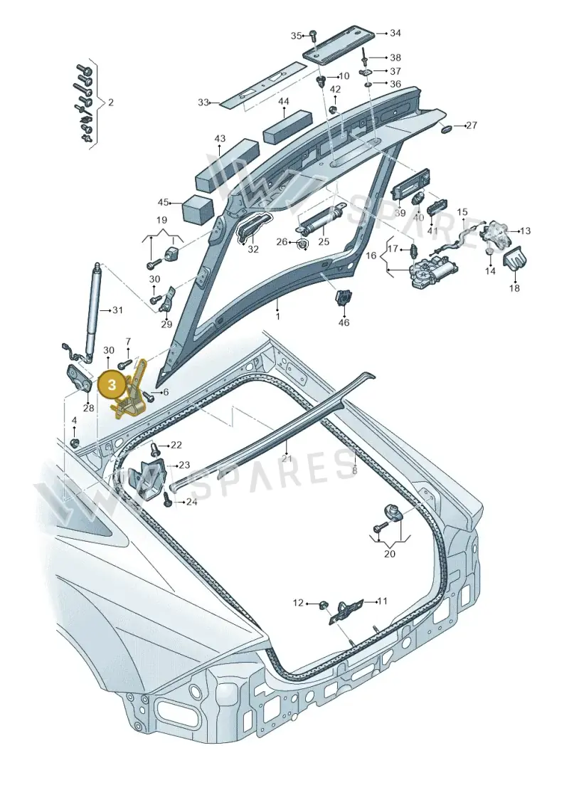 4K8827299A — Audi RS7 Sportback (2019-2025) diagram 435827000, position 3