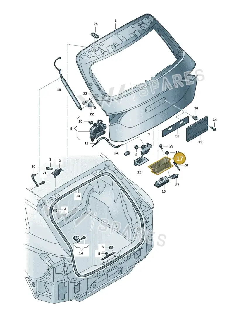 4K8827574F — Audi Q6 e-tron (2023-2025) diagram f5s827000, position 17