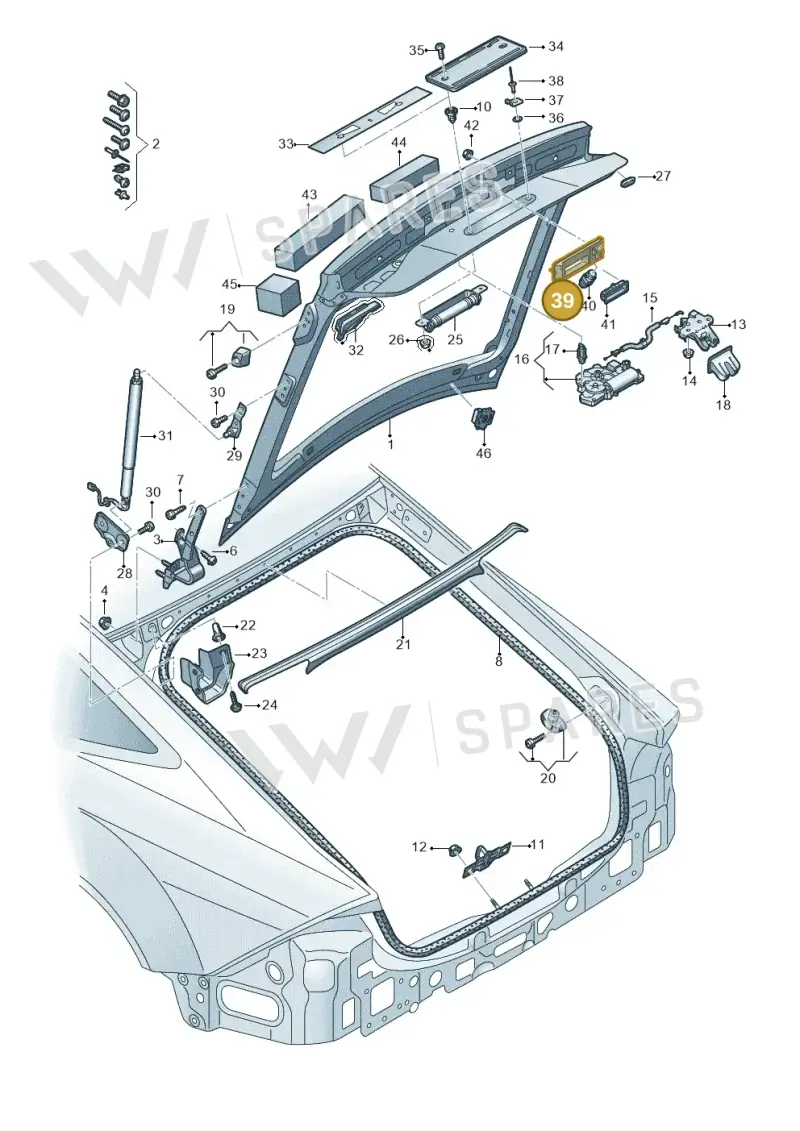 4K8827574G — Audi RS7 Sportback (2019-2025) diagram 435827000, position 39