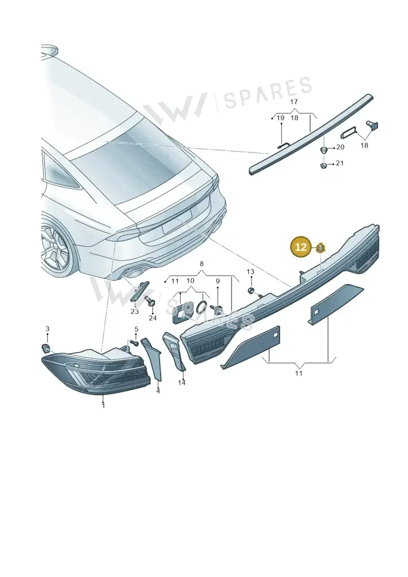 4K8945230 — Audi RS7 Sportback (2019-2025) diagram 538945000, position 12