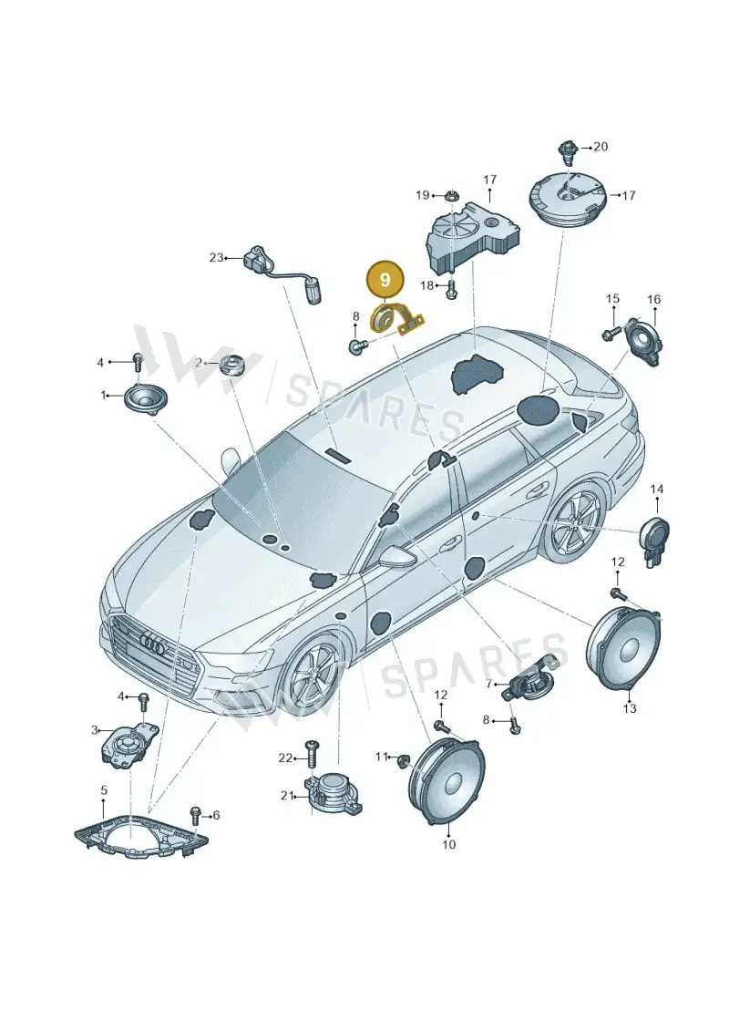 4K9035827B — Audi RS6 Avant (2019-2025) diagram 430035360, position 9