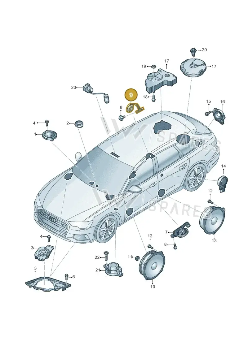 4K9035827C — Audi RS6 Avant (2019-2025) diagram 430035360, position 9