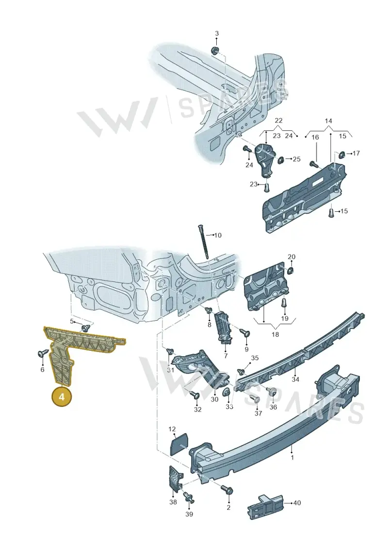 4K9807454A — Audi A6 (2018-2025) diagram 430807050, position 4
